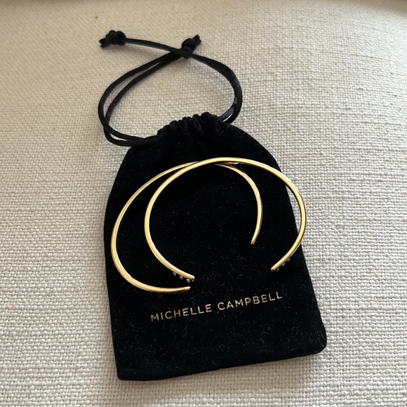Set of 2 Michelle Campbell Gold Talon Bangle Bracelets - Picture 2 of 5